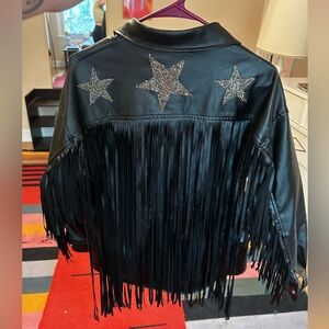 Leather Long Fringe Jacket